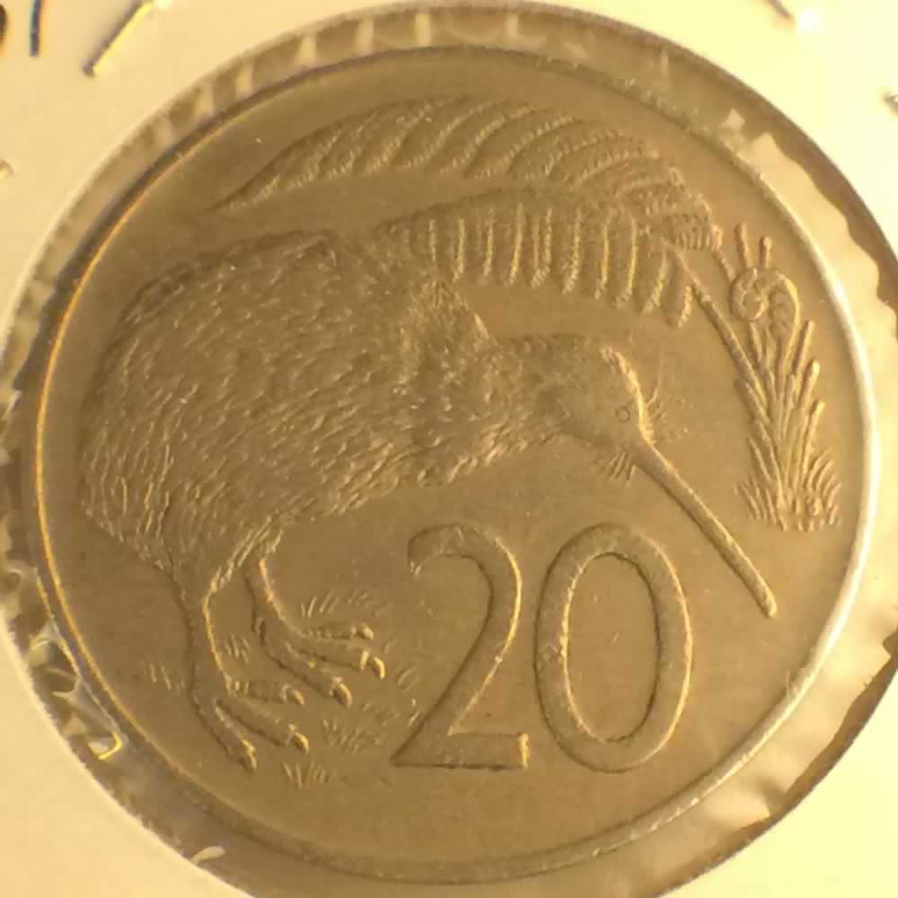 New Zealand 1971  20 Cents Kiwi Coin ( 20C ) - Reverse