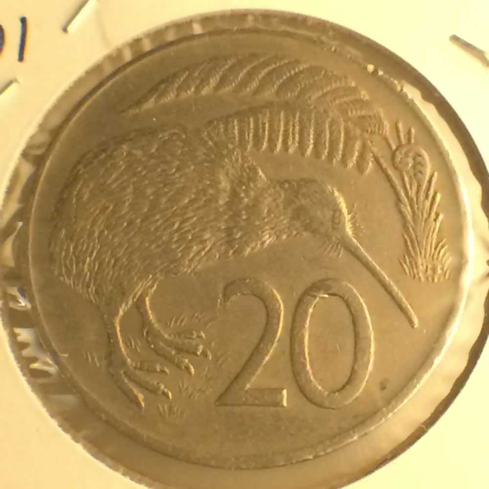 New Zealand 1974  20 Cents Kiwi Coin ( 20C ) - Reverse
