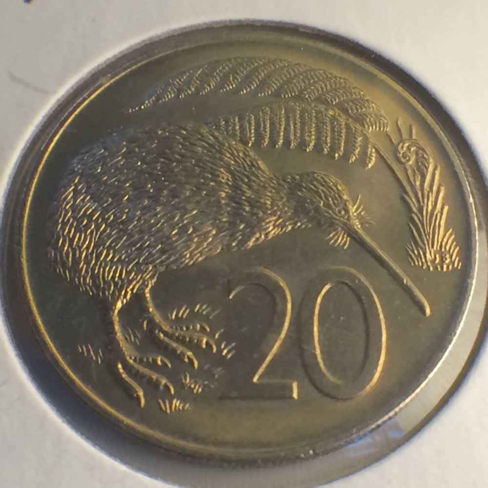 New Zealand 1970  20 Cents Kiwi Coin ( 20C ) - Reverse