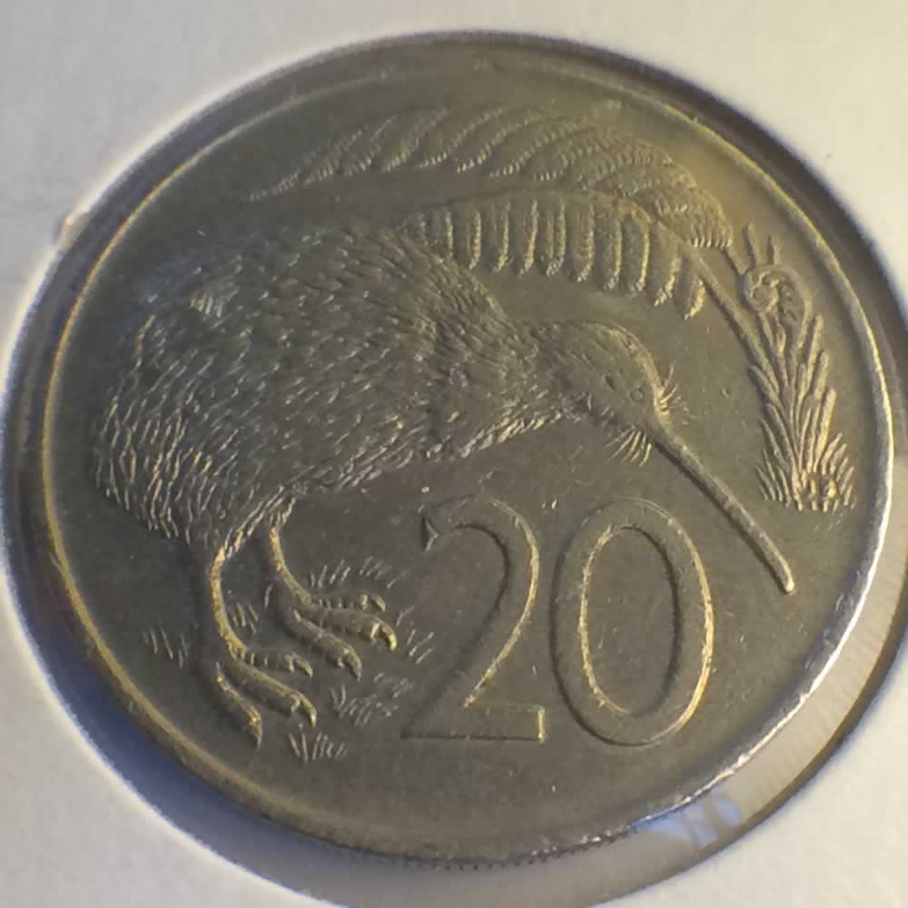 New Zealand 1975  20 Cents Kiwi Coin ( 20C ) - Reverse