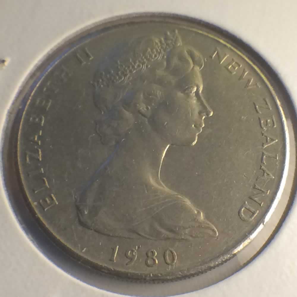 New Zealand 1980  20 Cents Kiwi Coin ( 20C ) - Obverse