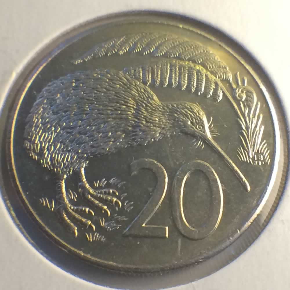New Zealand 1987  20 Cents Kiwi Coin ( 20C ) - Reverse