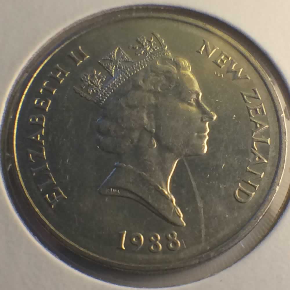 New Zealand 1988  20 Cents Kiwi Coin ( 20C ) - Obverse