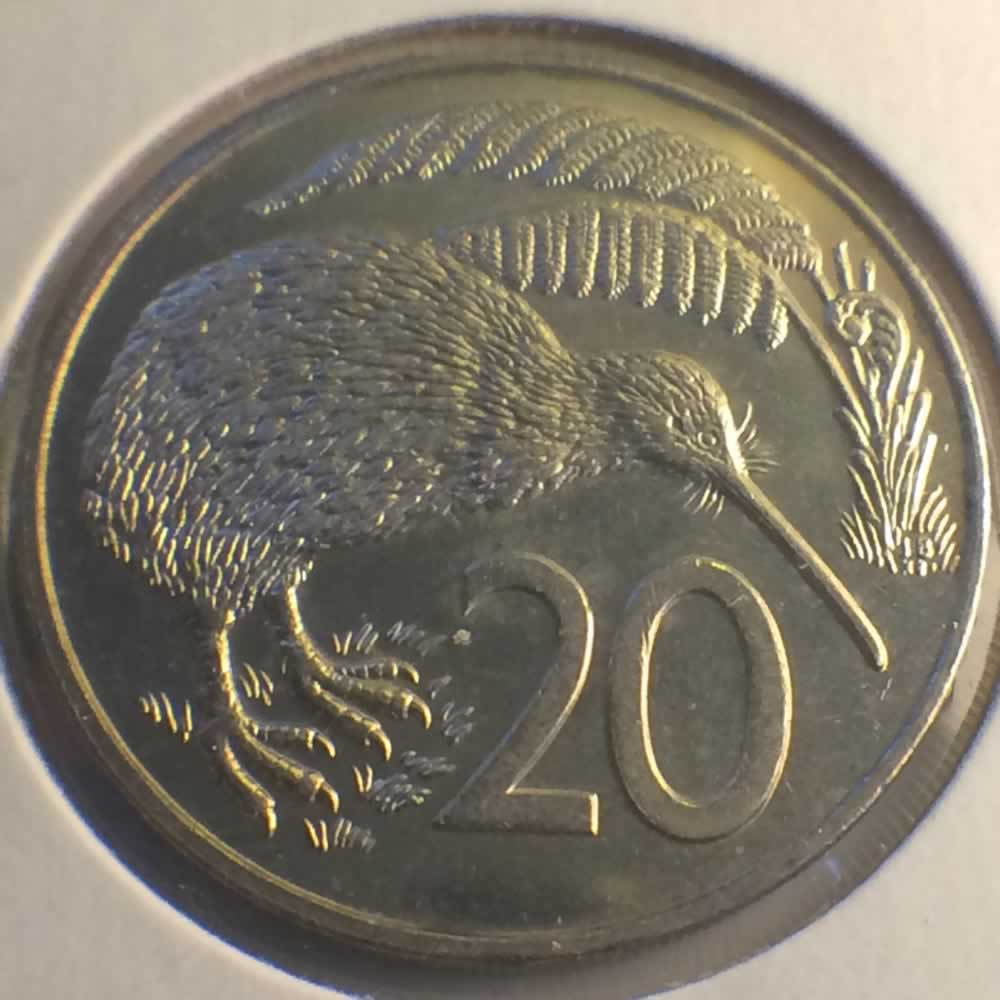 New Zealand 1988  20 Cents Kiwi Coin ( 20C ) - Reverse