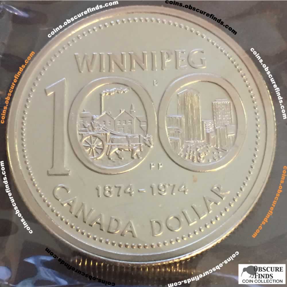 Canada 1974  100TH ANNV Winnipeg ( $1 ) - Reverse