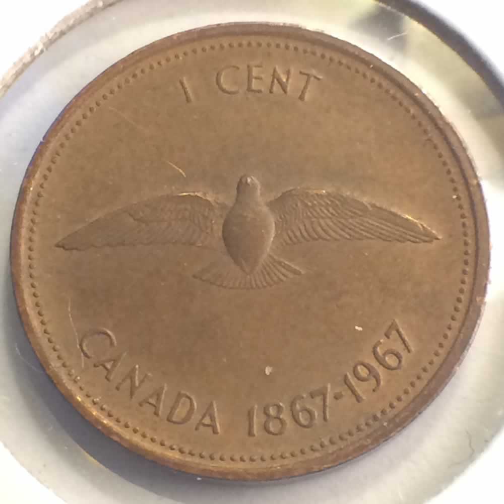 Canada 1967  Centennial Cent ( C1C ) - Reverse