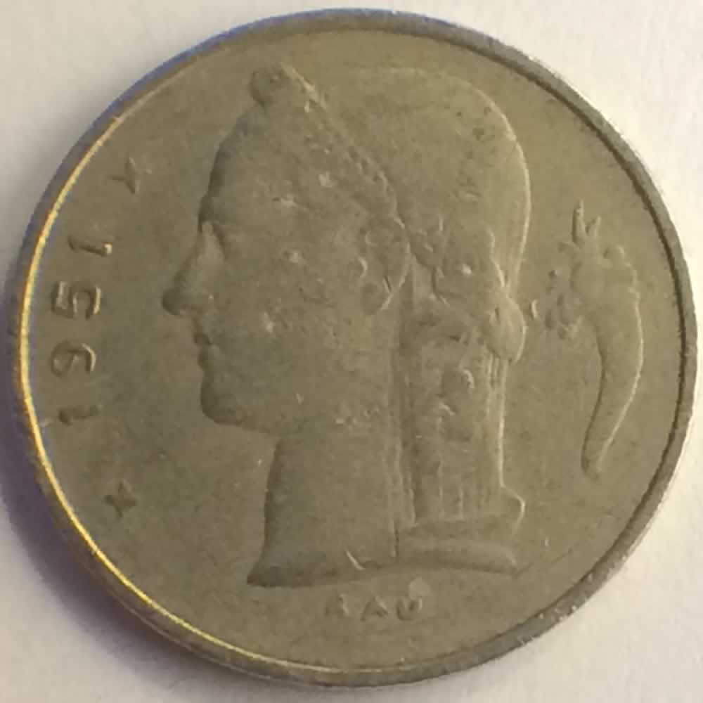 Belgium 1951  1 Franc - French ( 1 BEF ) - Obverse
