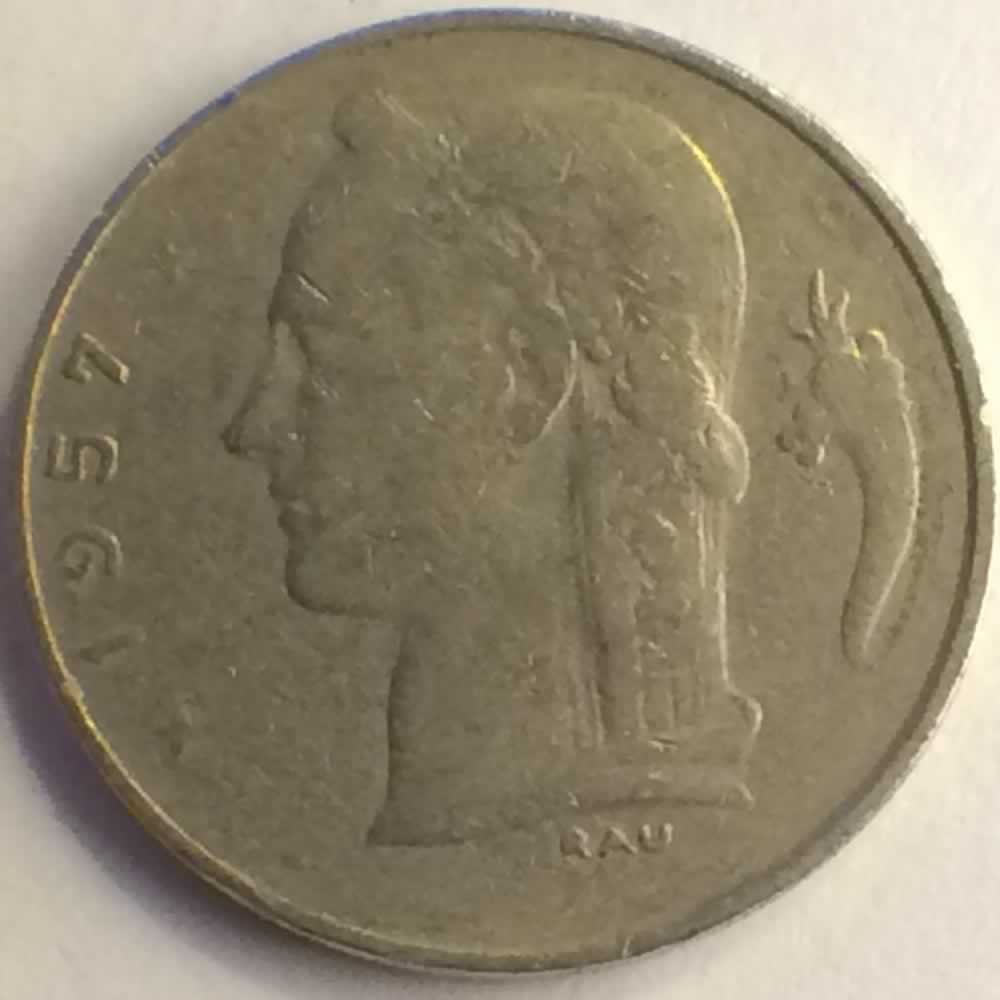 Belgium 1957  1 Franc - Dutch ( 1 BEF ) - Obverse
