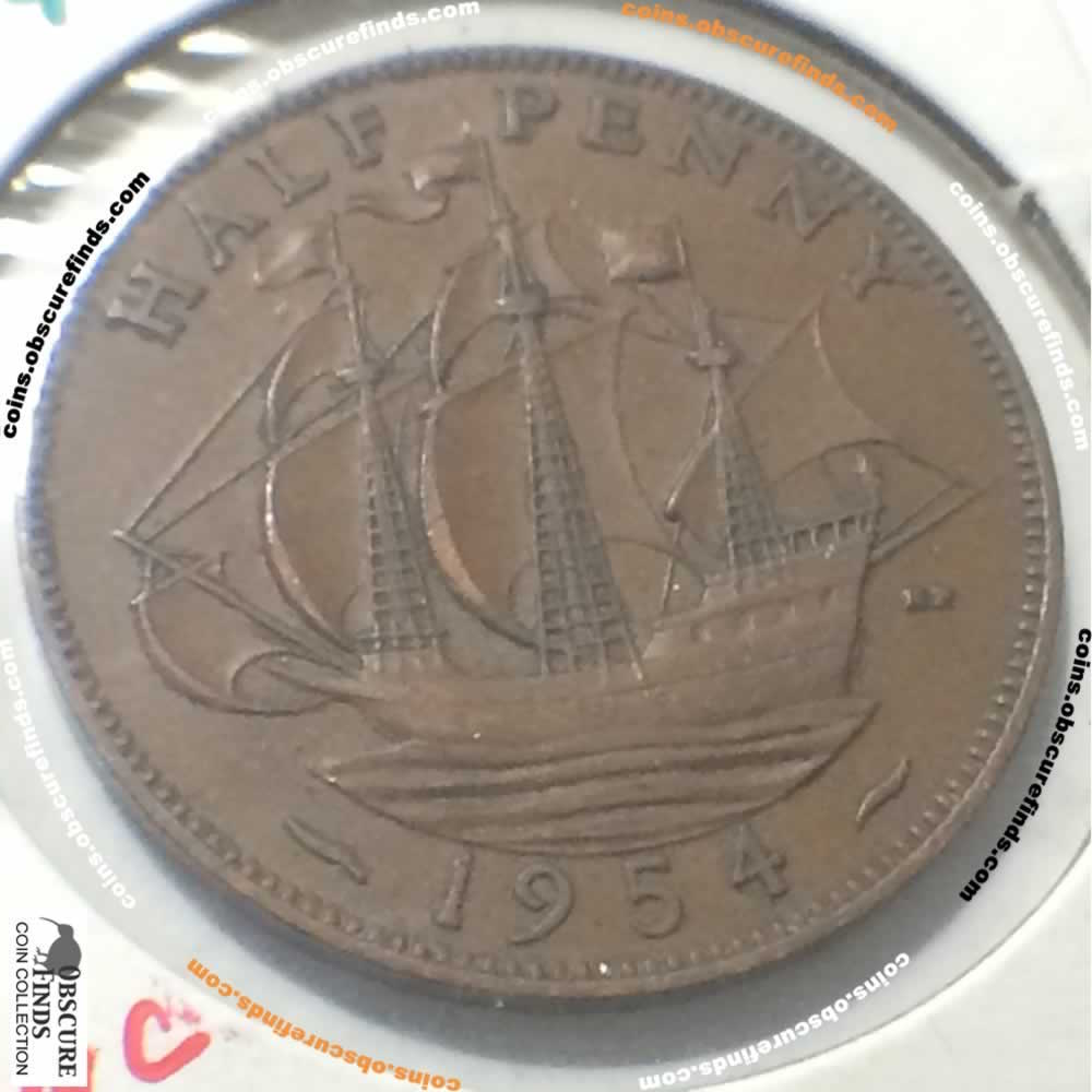 GB 1954  Half Penny ( 1/2P ) - Reverse