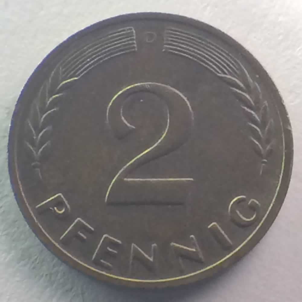 Germany 1964 D 2 Pfennig ( 2pf ) - Obverse