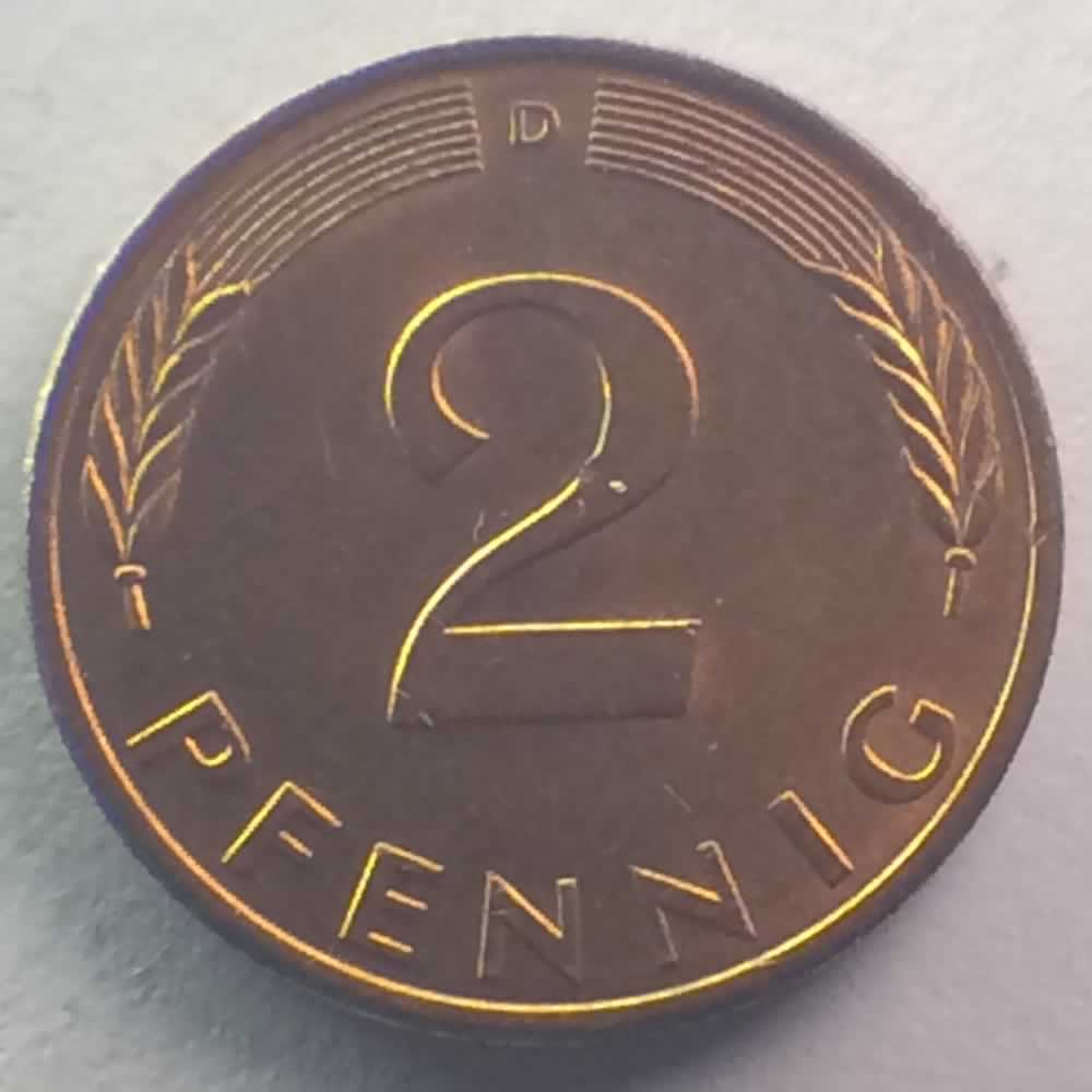 Germany 1979 D 2 Pfennig ( 2pf ) - Obverse