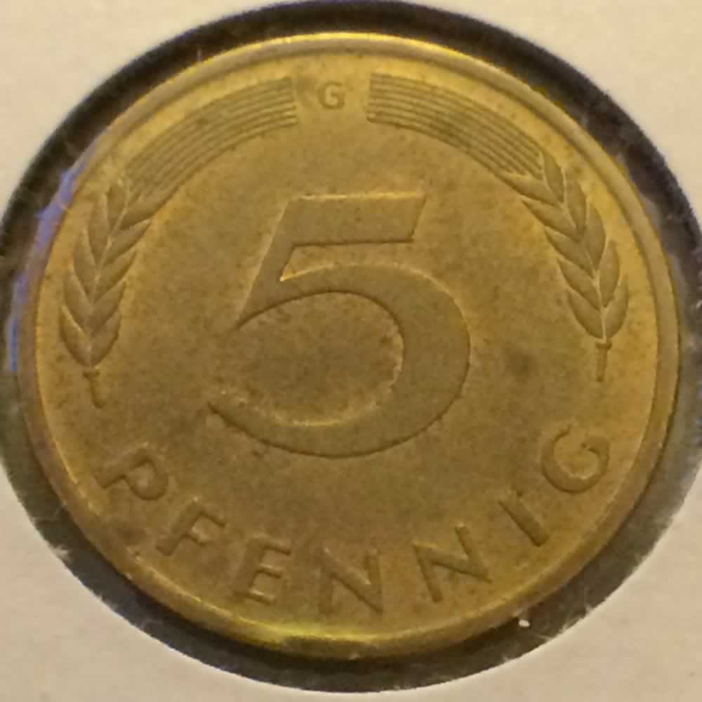 Germany 1988 G 5 Pfennig ( 5pf ) - Obverse