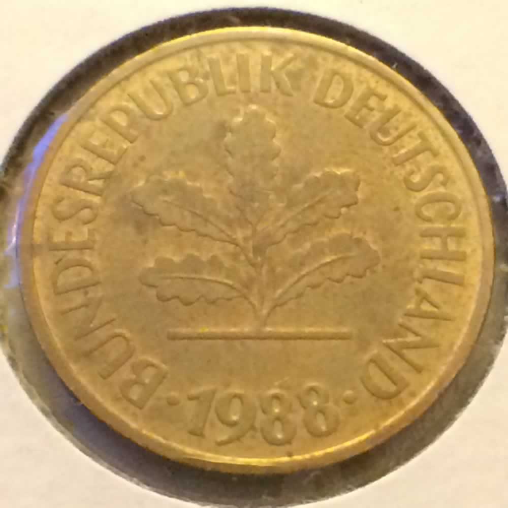Germany 1988 G 5 Pfennig ( 5pf ) - Reverse