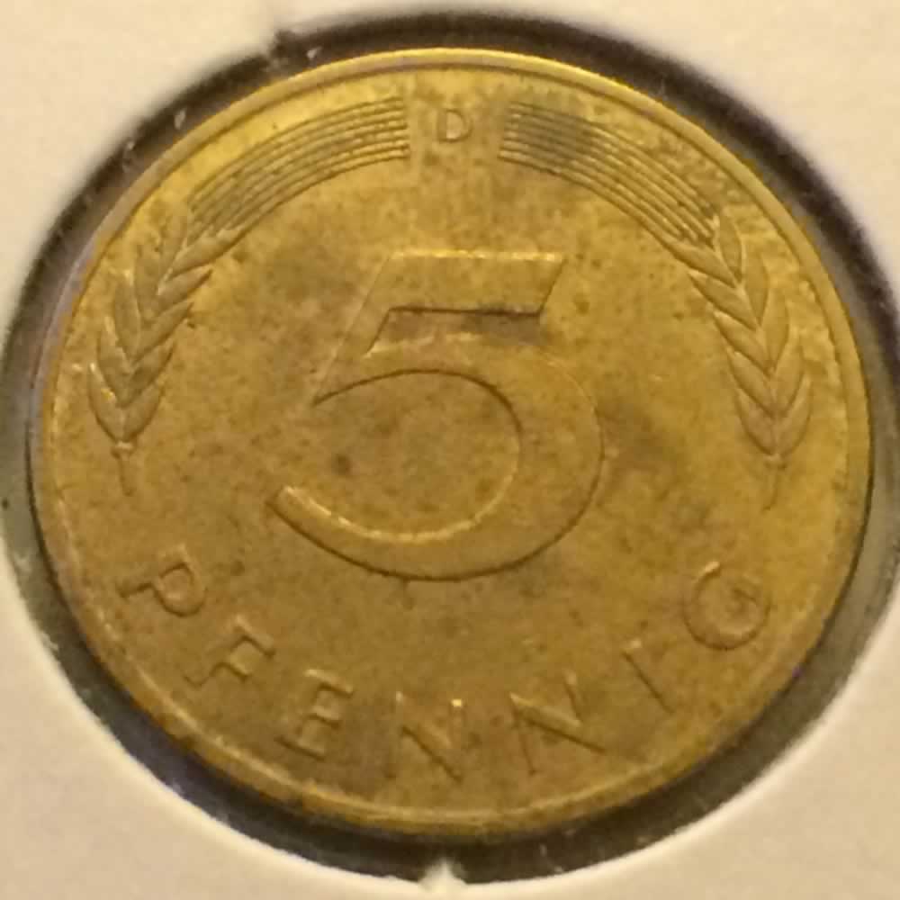Germany 1990 D 5 Pfennig ( 5pf ) - Obverse
