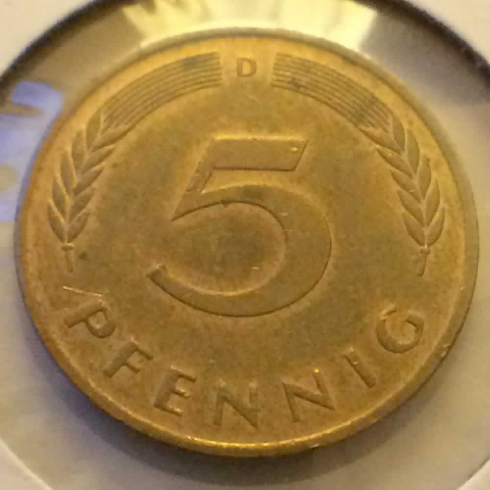 Germany 1989 D 5 Pfennig ( 5pf ) - Obverse