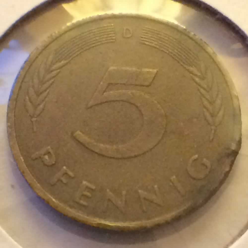 Germany 1980 D 5 Pfennig ( 5pf ) - Obverse