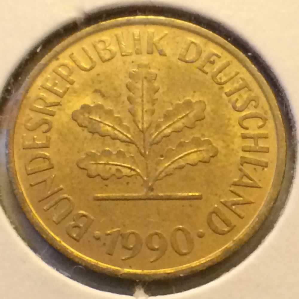 Germany 1990 F 5 Pfennig ( 5pf ) - Reverse
