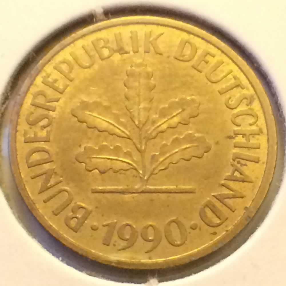Germany 1990 G 5 Pfennig ( 5pf ) - Reverse