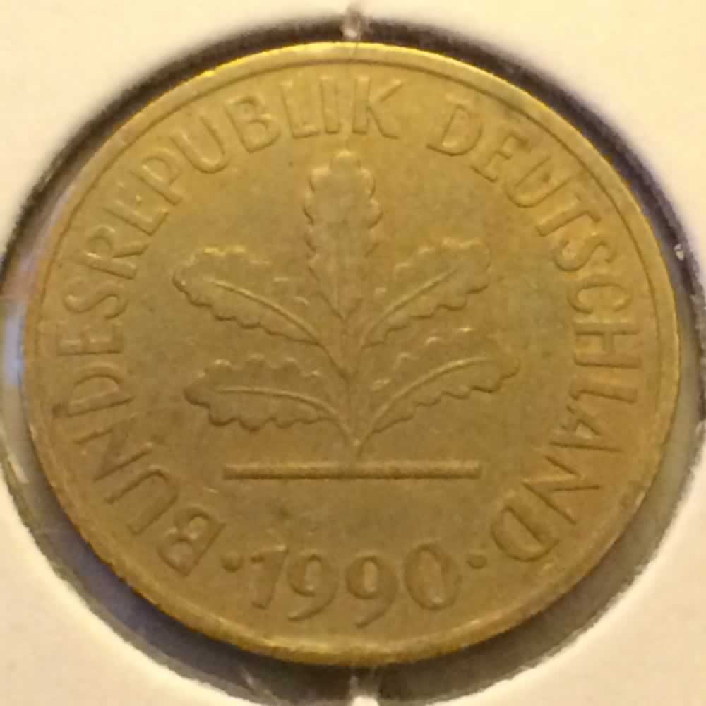 Germany 1990 J 5 Pfennig ( 5pf ) - Reverse