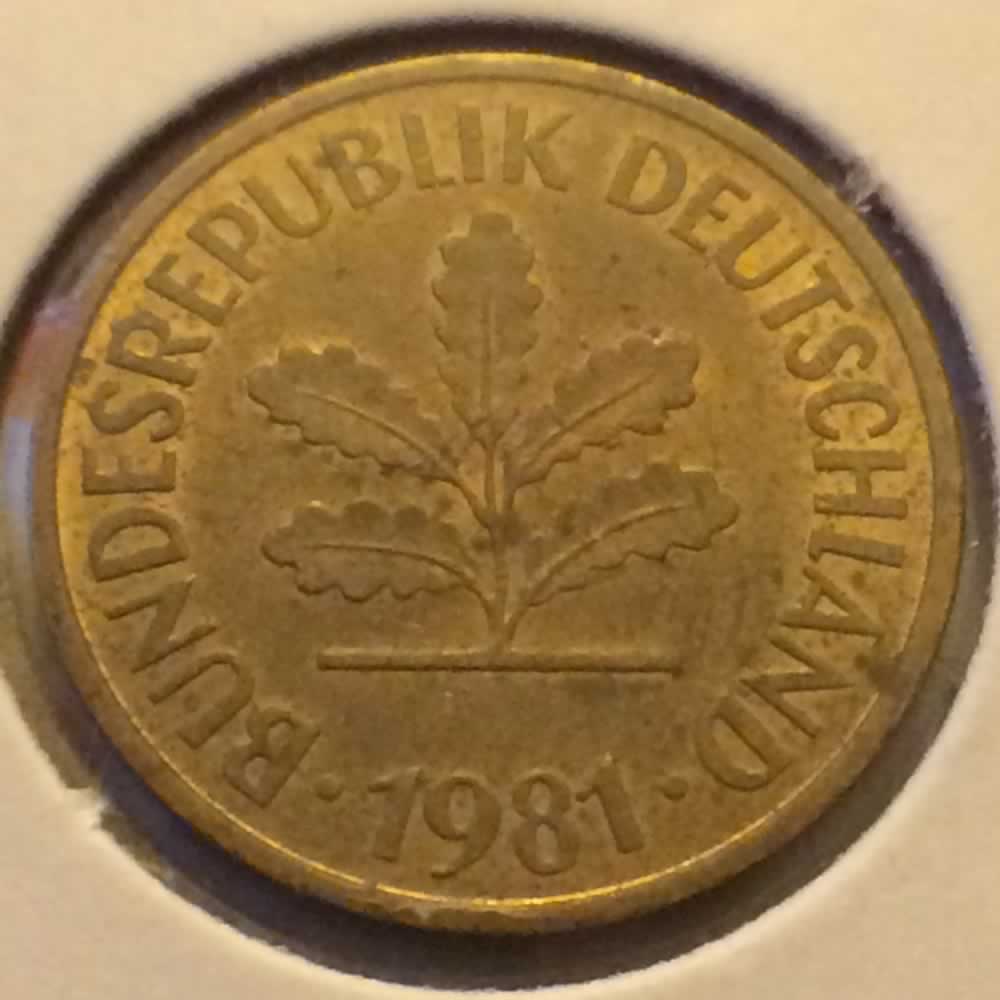 Germany 1981 F 5 Pfennig ( 5pf ) - Reverse