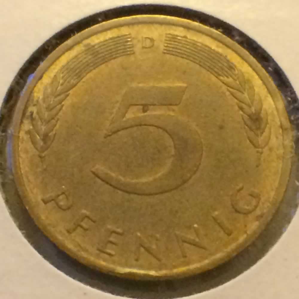 Germany 1981 D 5 Pfennig ( 5pf ) - Obverse