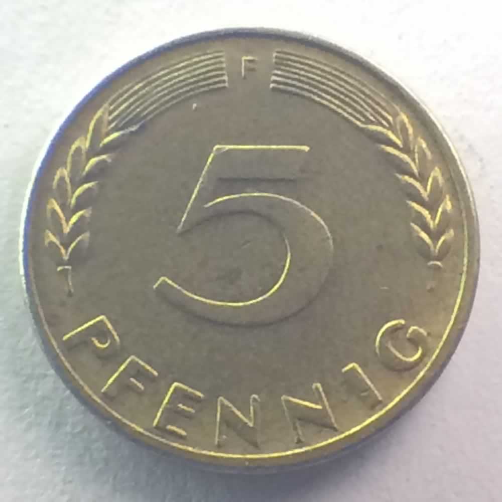 Germany 1950 F 5 Pfennig ( 5pf ) - Obverse