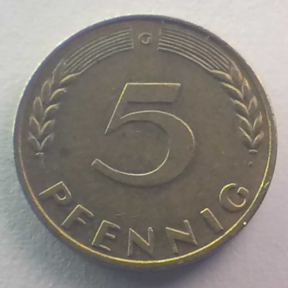 Germany 1969 G 5 Pfennig ( 5pf ) - Obverse