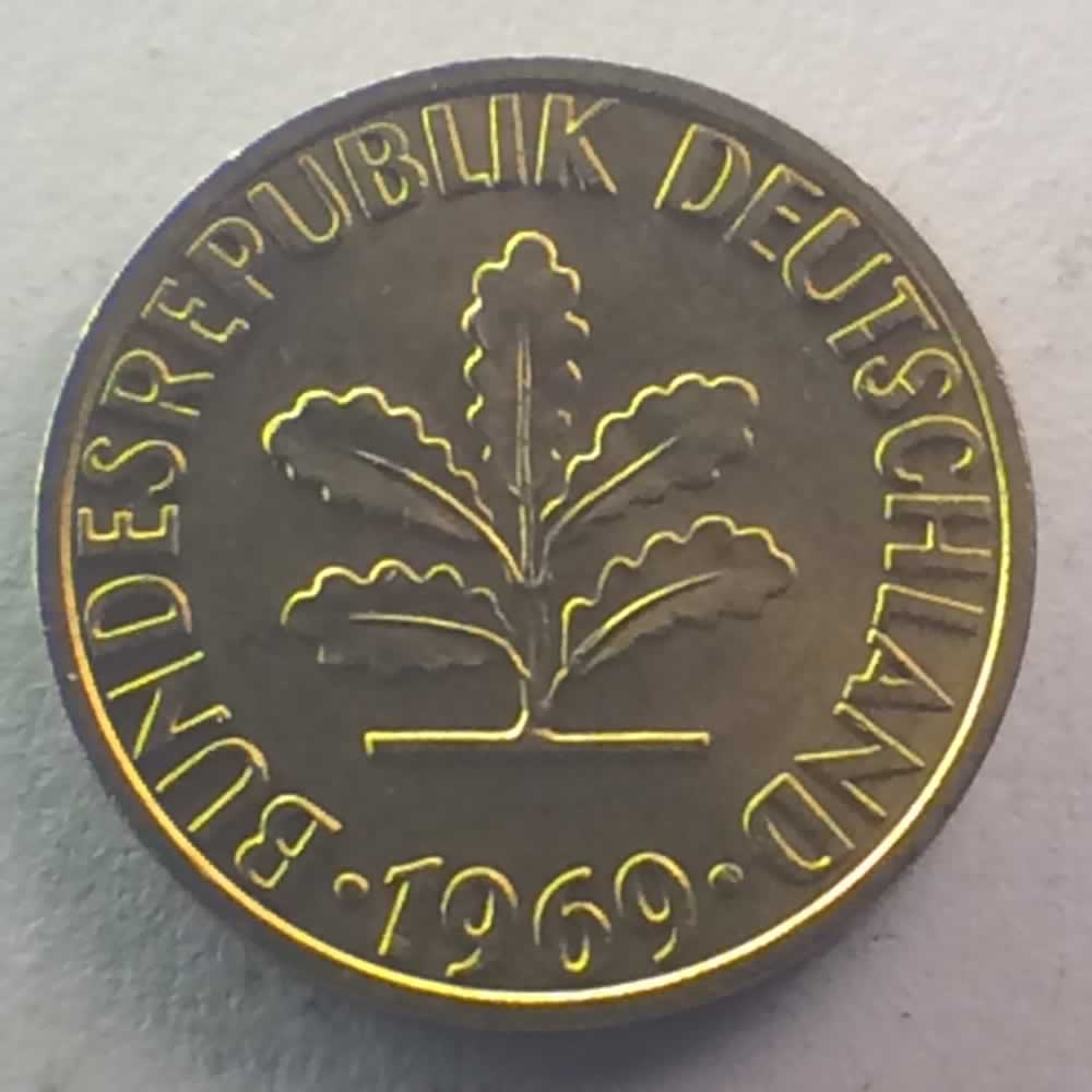 Germany 1969 D 5 Pfennig ( 5pf ) - Reverse