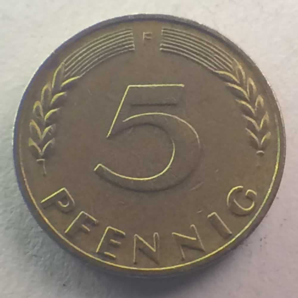 Germany 1970 F 5 Pfennig ( 5pf ) - Obverse