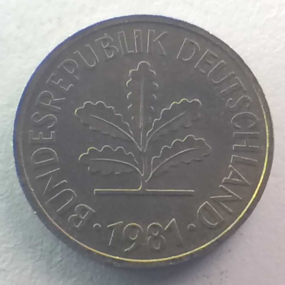 Germany 1981 J 5 Pfennig ( 5pf ) - Reverse