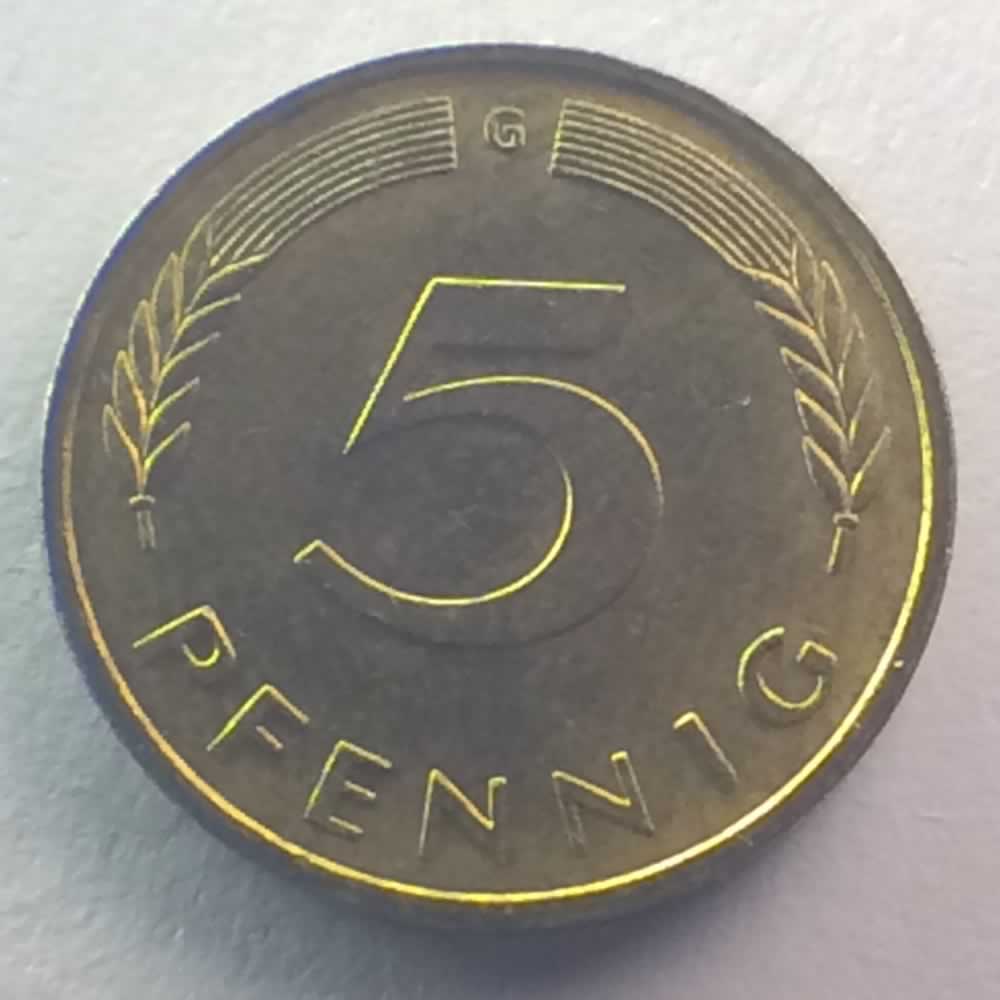 Germany 1983 G 5 Pfennig ( 5pf ) - Obverse