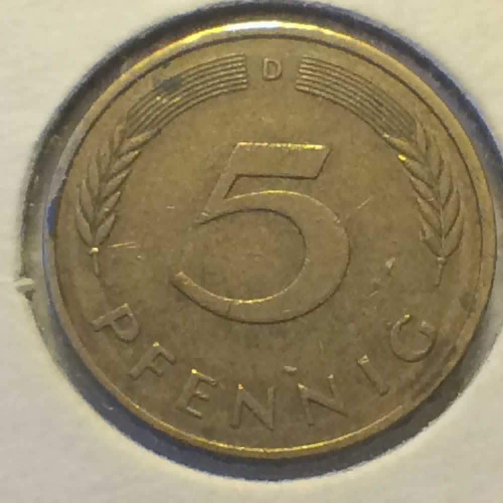 Germany 1979 D 5 pfennig ( 5pf ) - Obverse