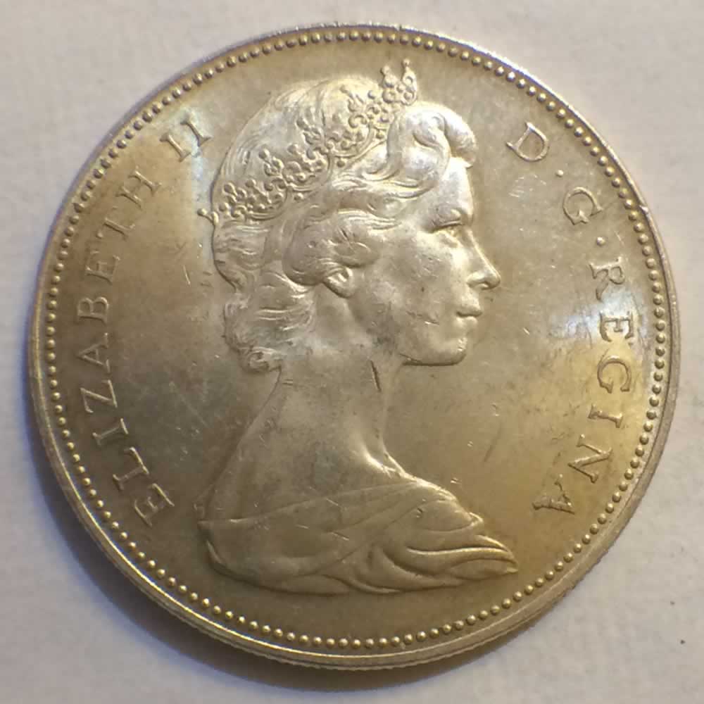 Canada 1965  Voyageur Silver Dollar LB-B5 ( CS$1 ) - Obverse