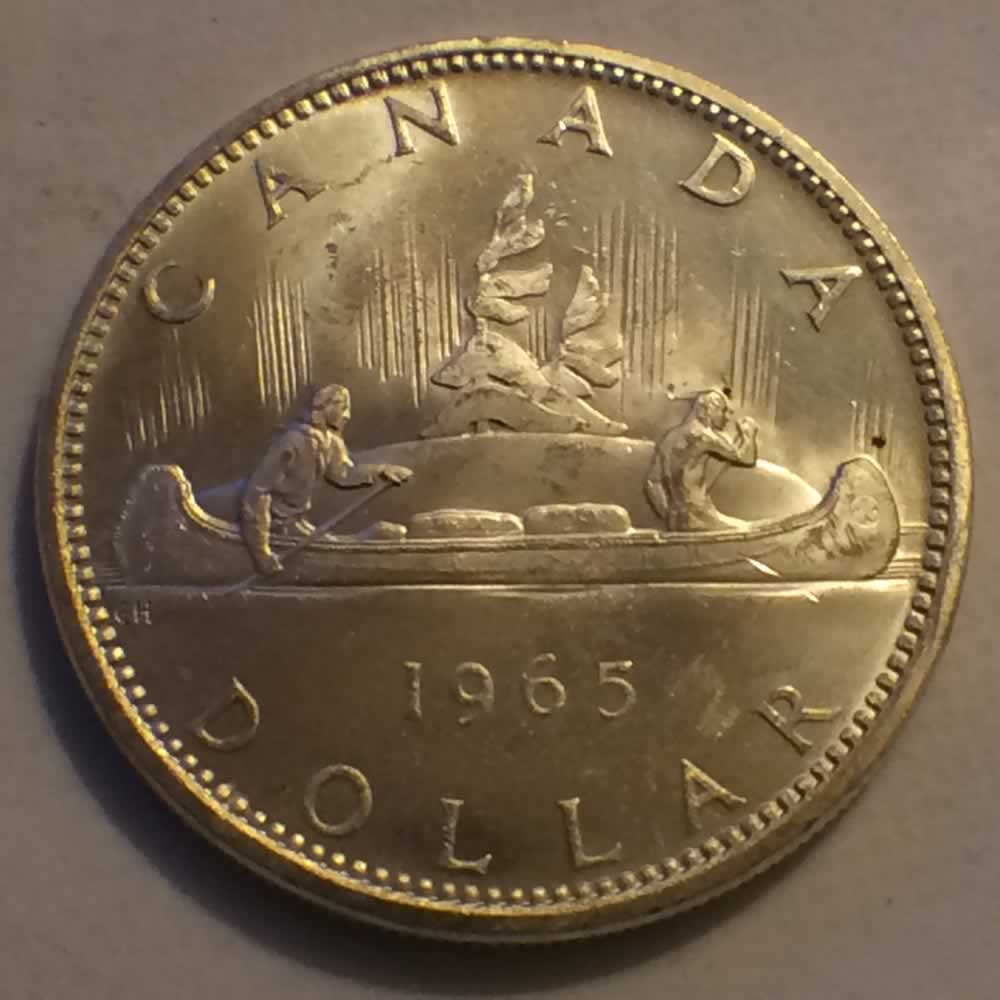 Canada 1965  Voyageur Silver Dollar SB-P5 ( CS$1 ) - Reverse