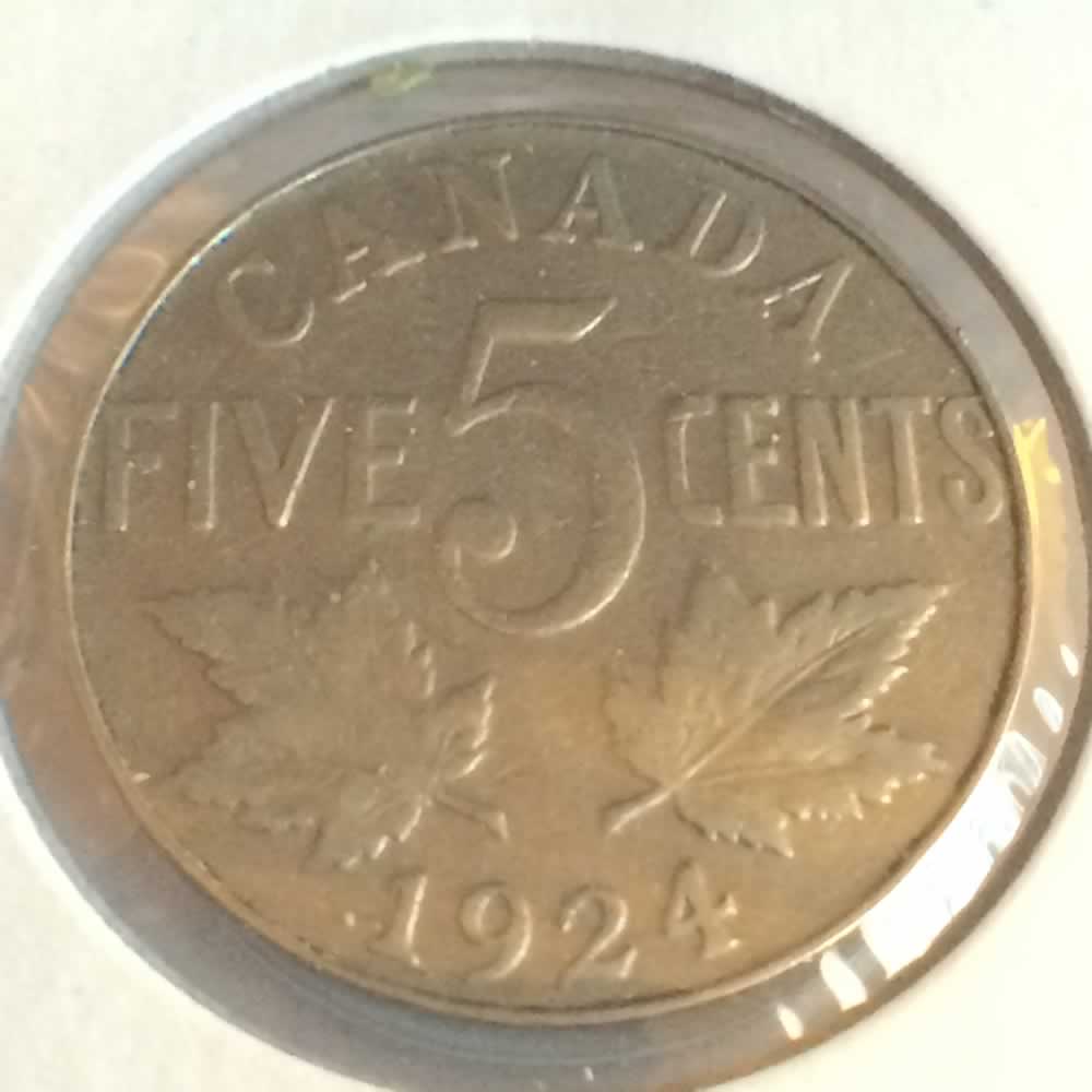 Canada 1924  Canadian 5 Cents ( C5C ) - Reverse