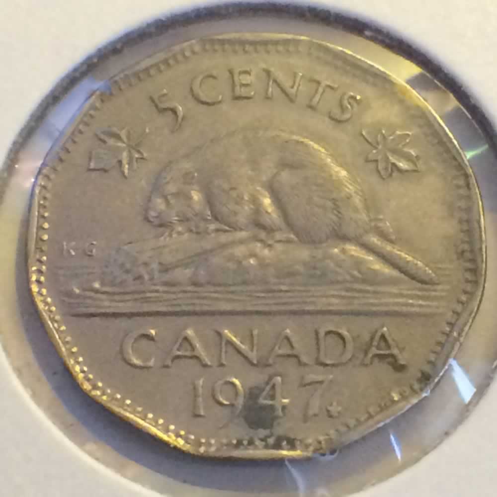 Canada 1947 ML Canadian Nickel - Leaf ( C5C ) - Reverse