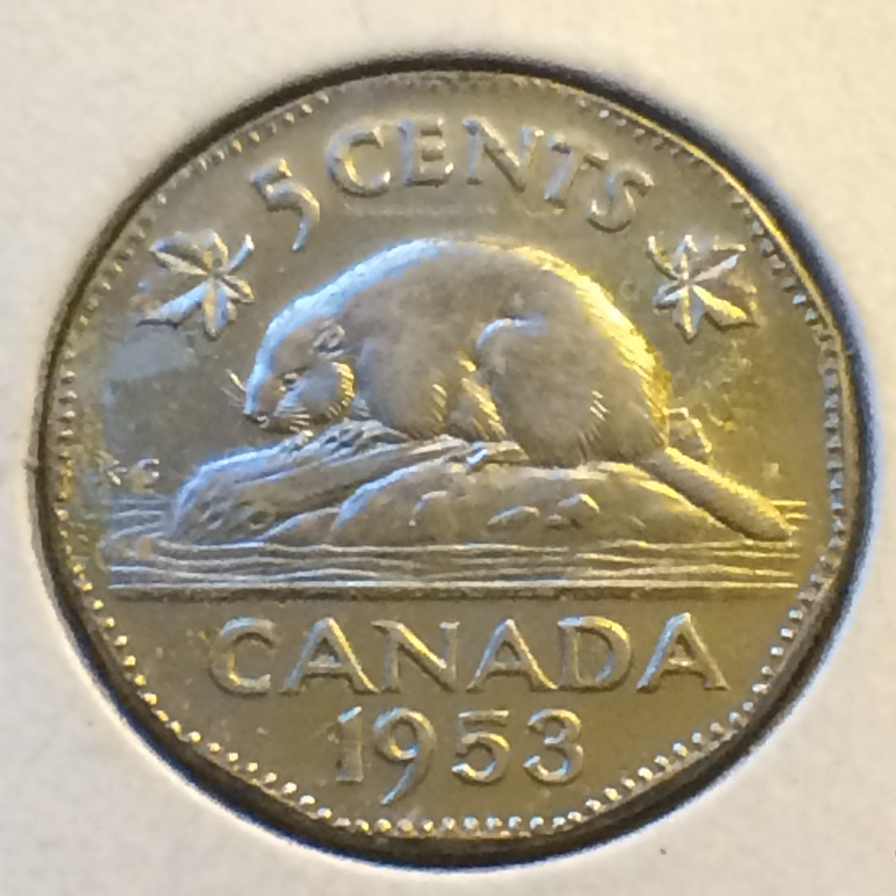Canada 1953  Canadian 5 Cents - NSF FAR ( C5C ) - Reverse