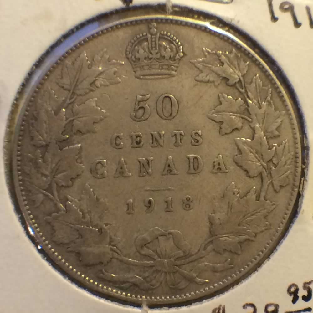 Canada 1918  Canadian 50 Cents ( C50C ) - Reverse