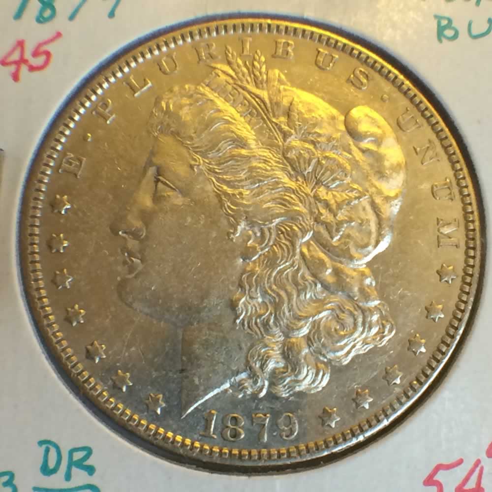 US 1879  Morgan Silver Dollar ( S$1 ) - Obverse
