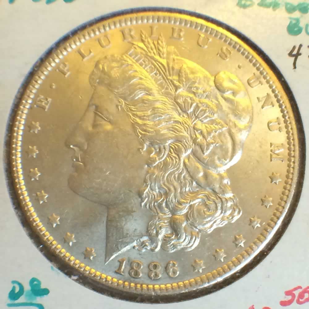 US 1886  Morgan Silver Dollar ( S$1 ) - Obverse