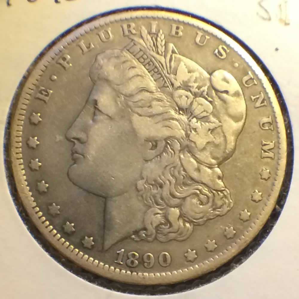 US 1890 O Morgan Dollar ( S$1 ) - Obverse