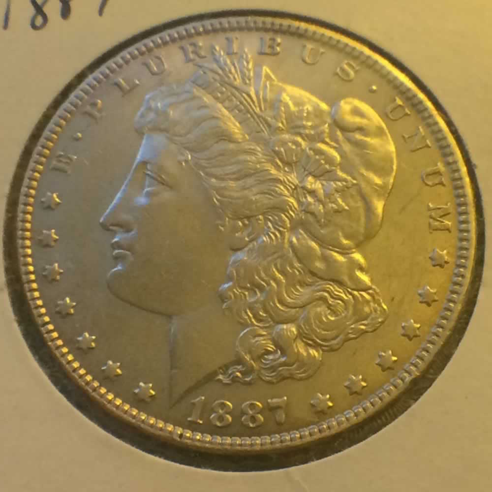 US 1887  Morgan Dollar ( S$1 ) - Obverse