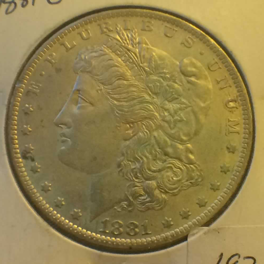 US 1881 O Morgan Dollar ( S$1 ) - Obverse