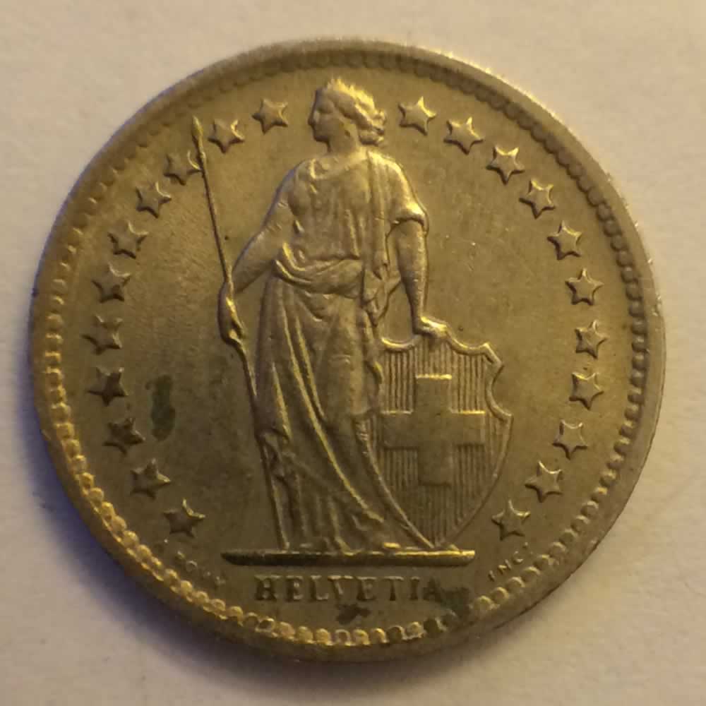 Switzerland 1969 B Half Franc ( 1/2Fr ) - Obverse