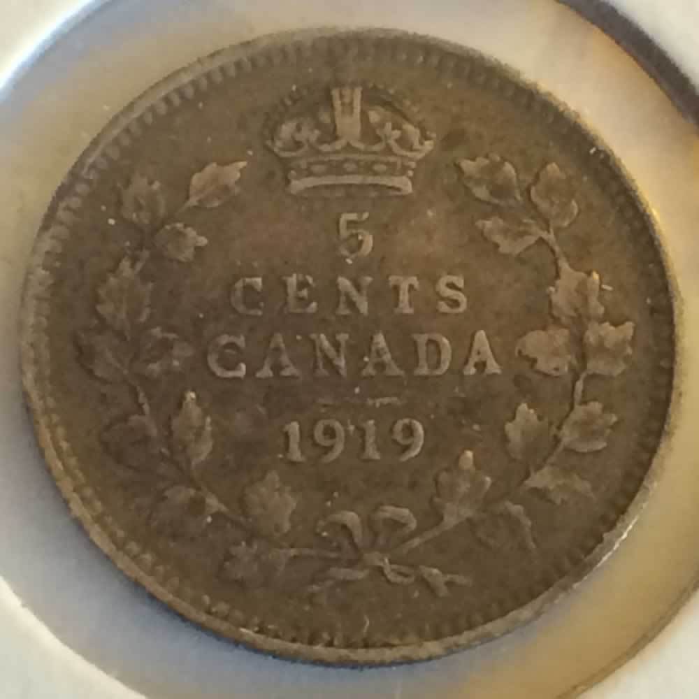 Canada 1919  George V Nickel ( CS5C ) - Reverse