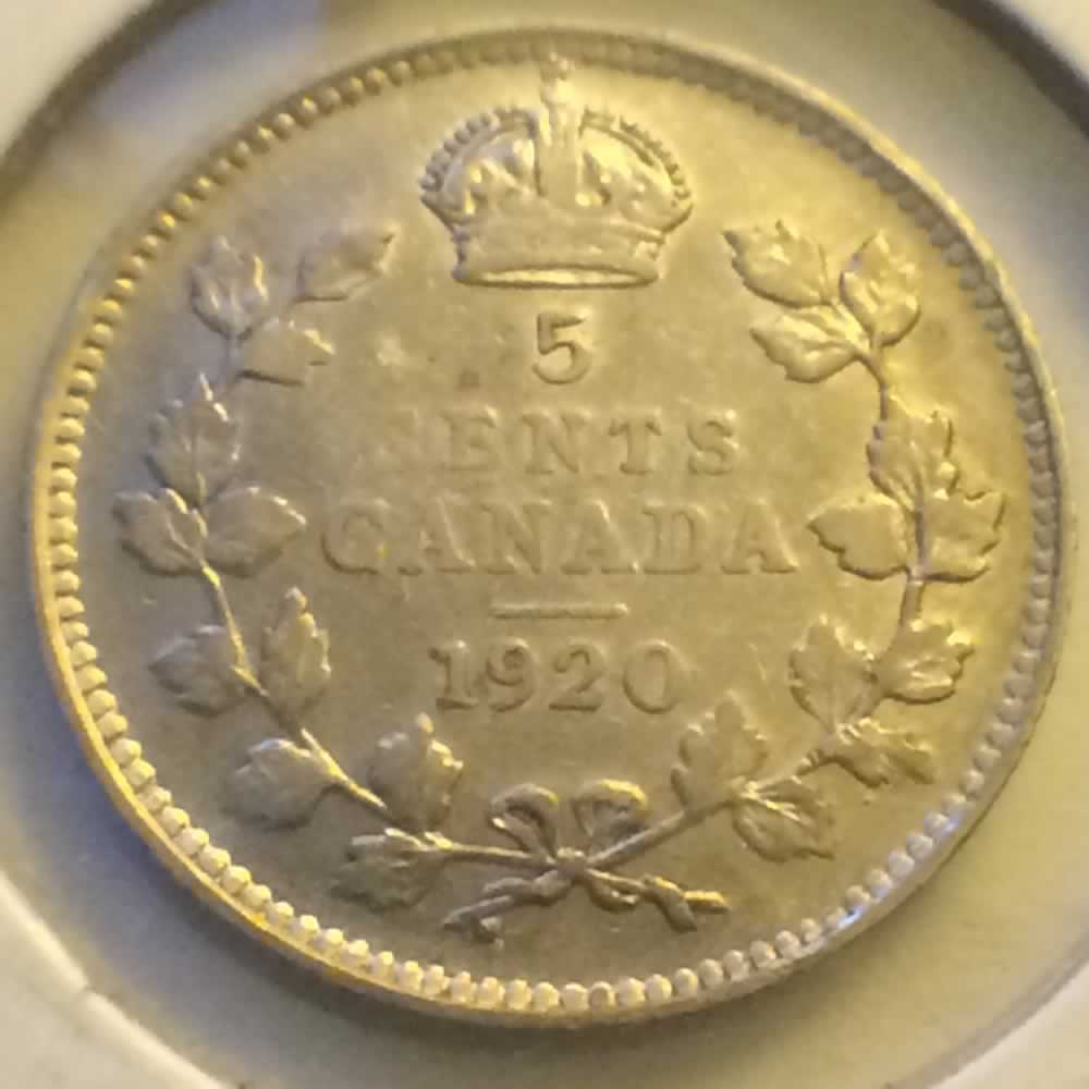 Canada 1920  George V Silver Nickel * ( CS5C ) - Reverse