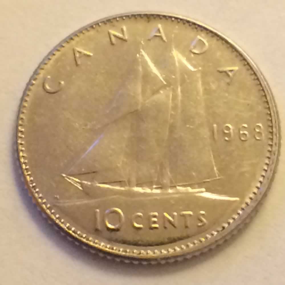 Canada 1968  Ottawa Dime ( C10C ) - Reverse