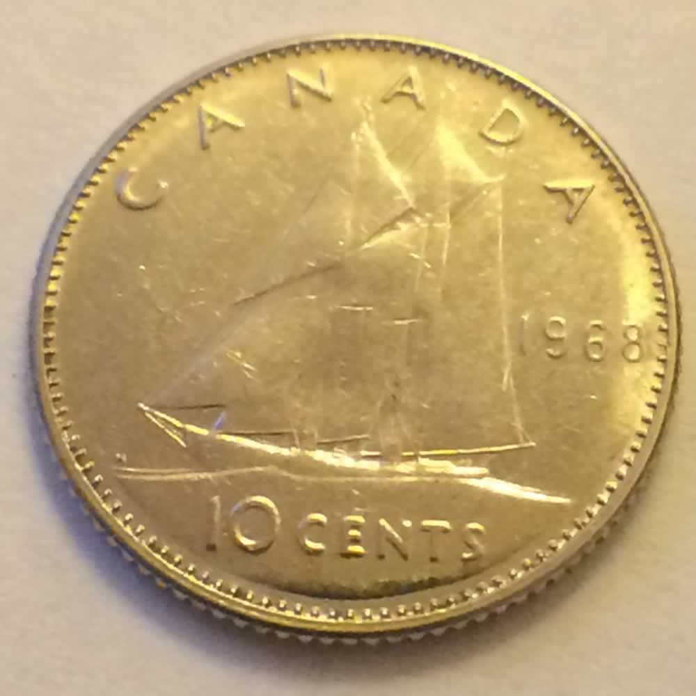 Canada 1968  Ottawa Dime ( C10C ) - Reverse