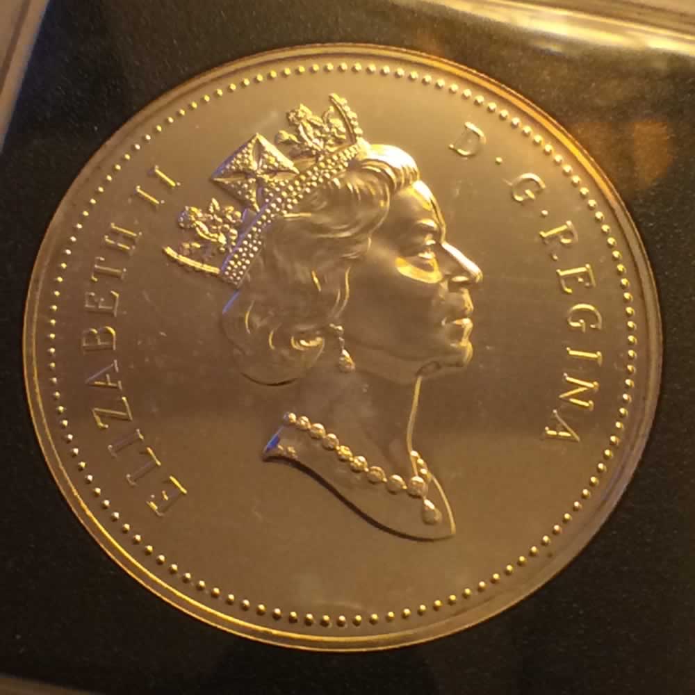 Canada 1994  RCMP Dog Sled Silver Dollar ( CS$1 ) - Obverse