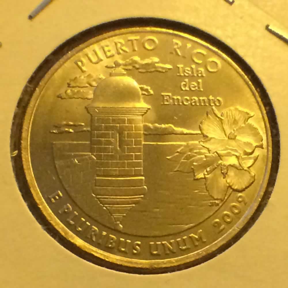 US 2009 P Puerto Rico Quarter ( 25C ) - Reverse